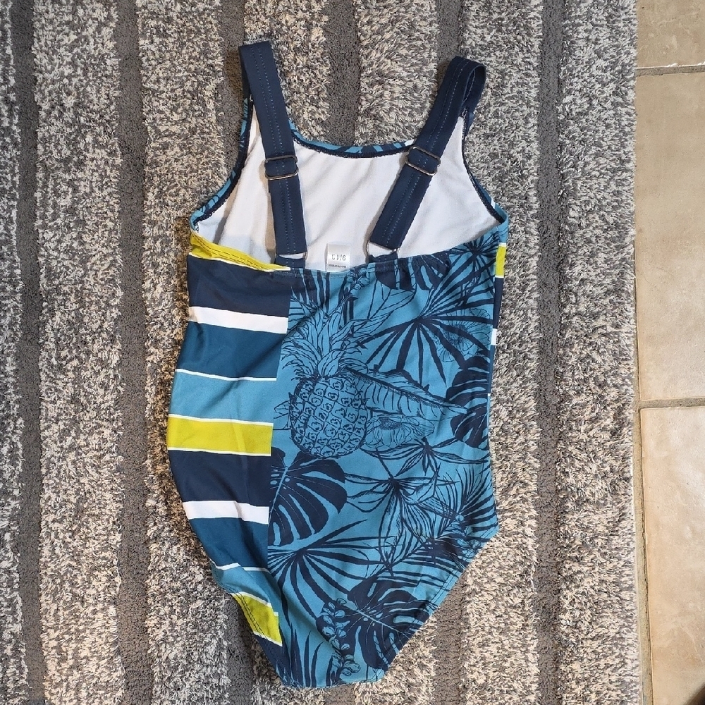 NWOT!Blue and Yellow Patterned Swimsuit - Picture 2 of 3